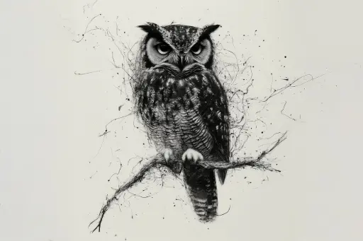 Digital Art - Owl - #01